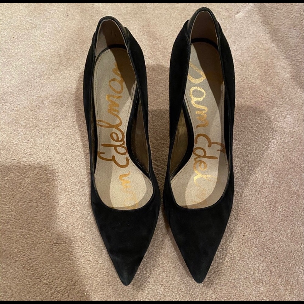 Sam Edelman black suede pointed toe pumps sz 7